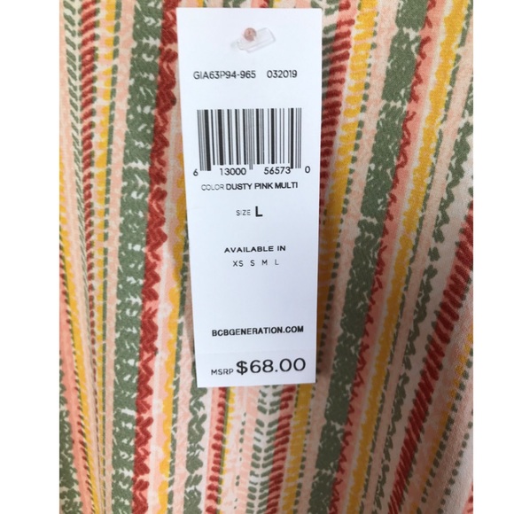 BCBGENERATION Dusty pink multi stripes size: Large - Picture 5 of 8
